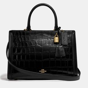 Coach Zoe Croc Embossed Purse